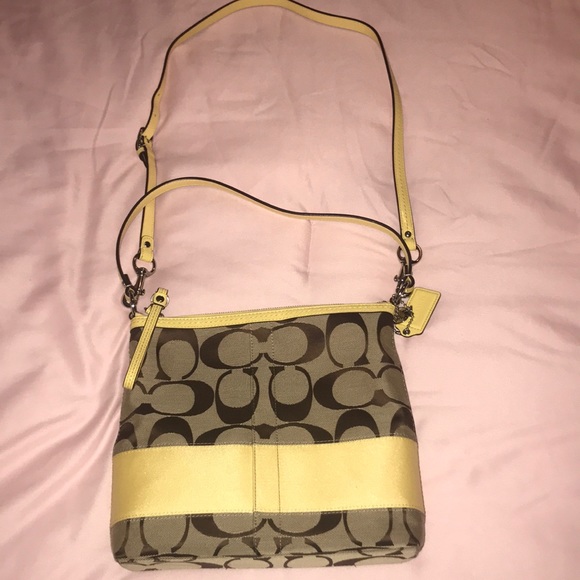 Coach Handbags - TRADE Yellow Coach Signature Collection Crossbody